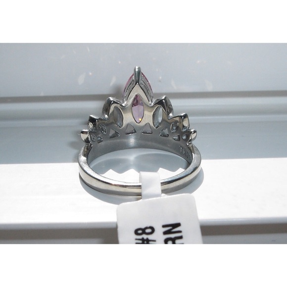 STAINLESS STEEL AAA CZ Princess Crown Tiara Ring - Picture 7 of 8